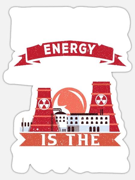 Atomkraftwerk AKW Atomkraft Nuclear Klimawandel - Sticker Größe S (10 x 10 cm) - Mattweiß