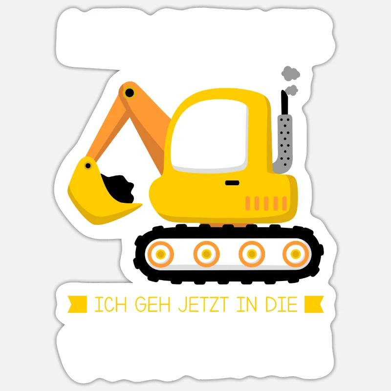 Vorschule Bagger Vorschüler Geschenk - Sticker Größe S (10 x 10 cm) - Mattweiß