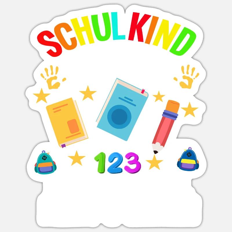 Schulkind Einschulung Schulbeginn Geschenk - Sticker Größe S (10 x 10 cm) - Mattweiß