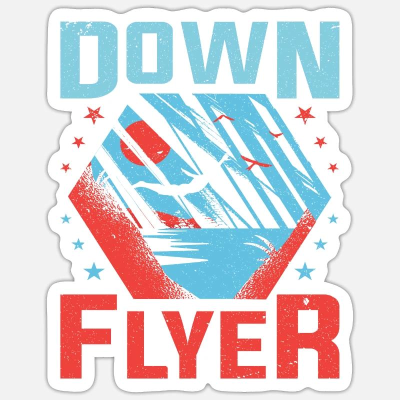 Down Flyer Cliff Jumping Sticker size S (10 x 10 cm)