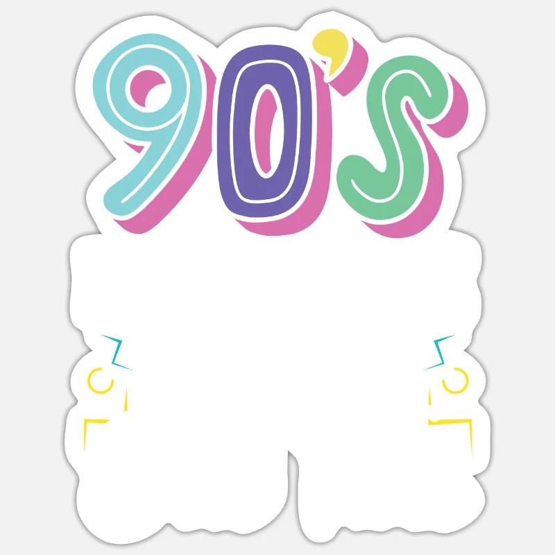90's Let's Take It Back One Time Nineties Party Sticker size S (10 x 10 cm)