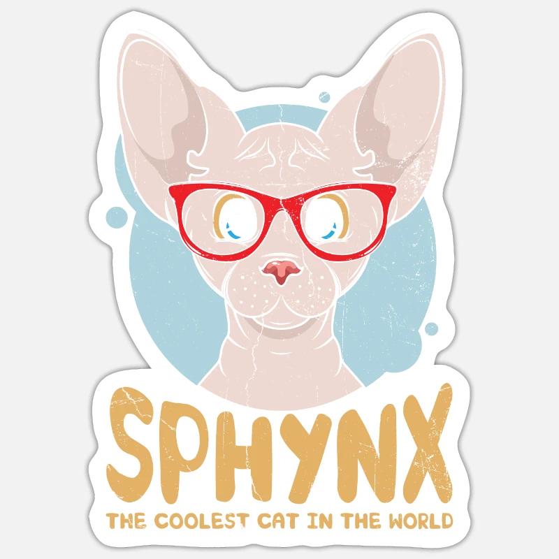 Sphynx Le chat le plus cool du monde pour Sphynx Cat Sticker taille S (10 x 10 cm)