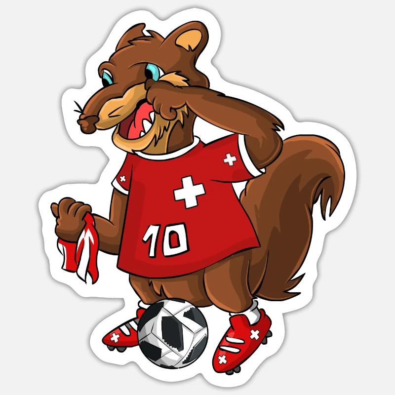 Schweizer Wolf - Sticker Größe S (10 x 10 cm) - Mattweiß