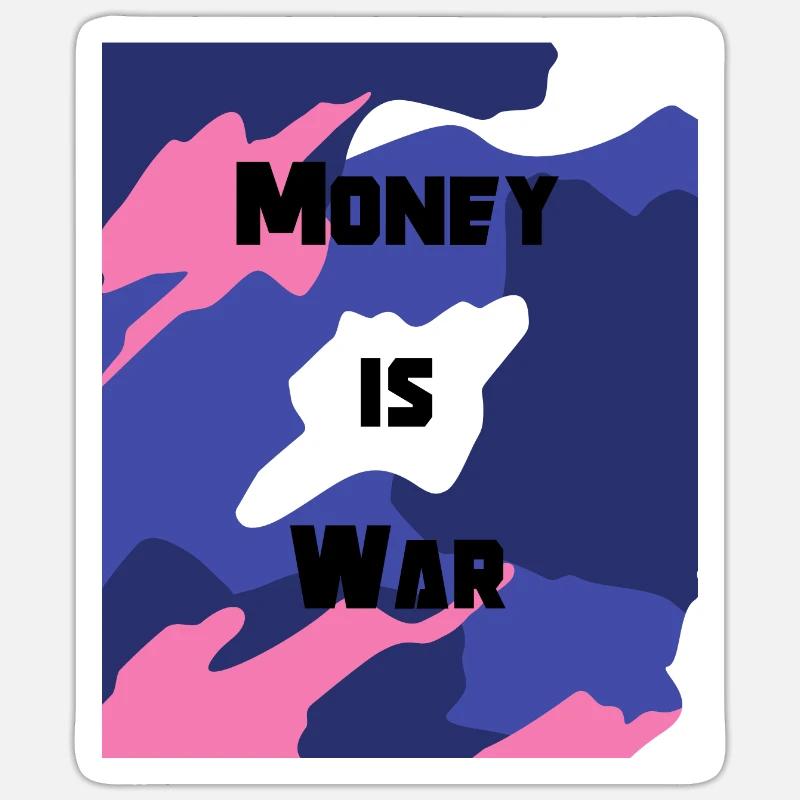 L’argent, c’est la guerre - Sticker taille S (10 x 10 cm) - blanc mat