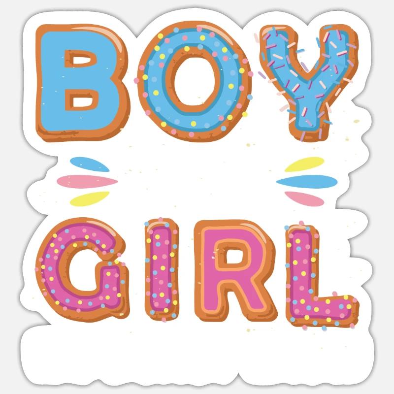 Junge Oder Mädchen Wir Donut Wissen Sticker Größe S (10 x 10 cm)