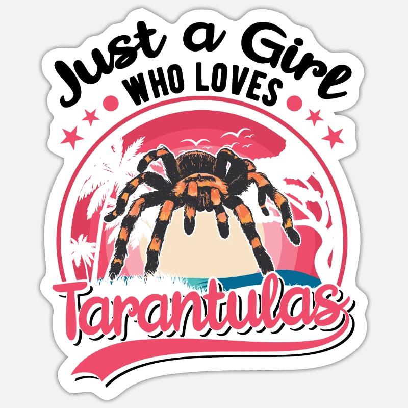 Tarantel Mädchen Tarantula Fille - Sticker taille S (10 x 10 cm) - blanc mat