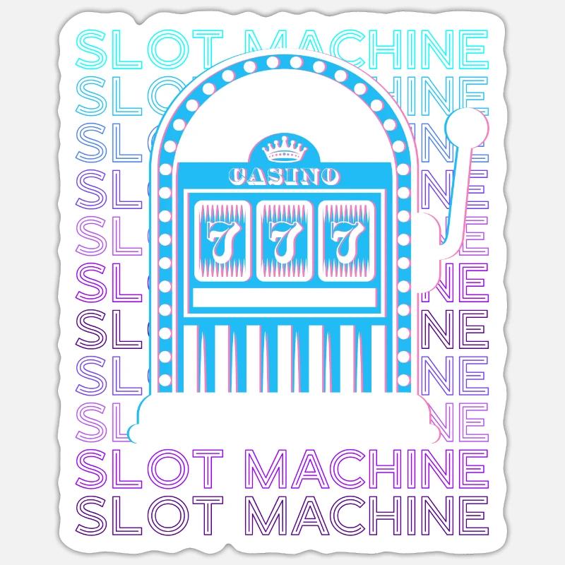 Machine à sous Casino Rétro - Sticker taille S (10 x 10 cm) - blanc mat