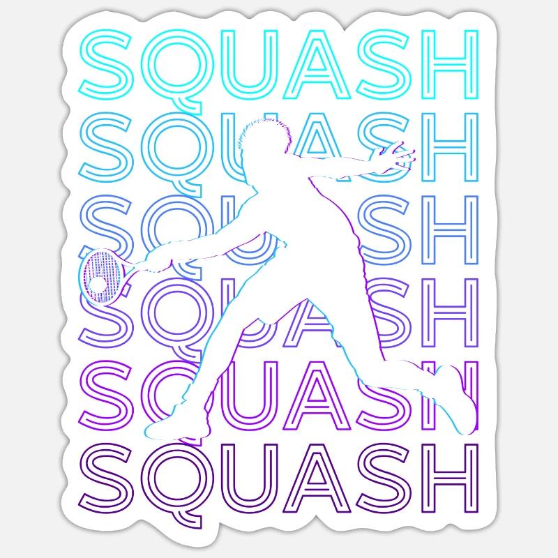 Squash Player Retro Sticker size S (10 x 10 cm)