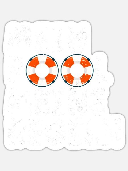 Rettungsschwimmer Bademeister Mein Pool Meine - Sticker Größe S (10 x 10 cm) - Mattweiß