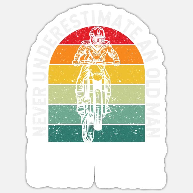 Never underestimate an old man with a Sticker size S (10 x 10 cm)
