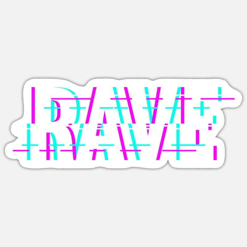 Techno Music Rave - Sticker size S (10 x 10 cm) - white matte