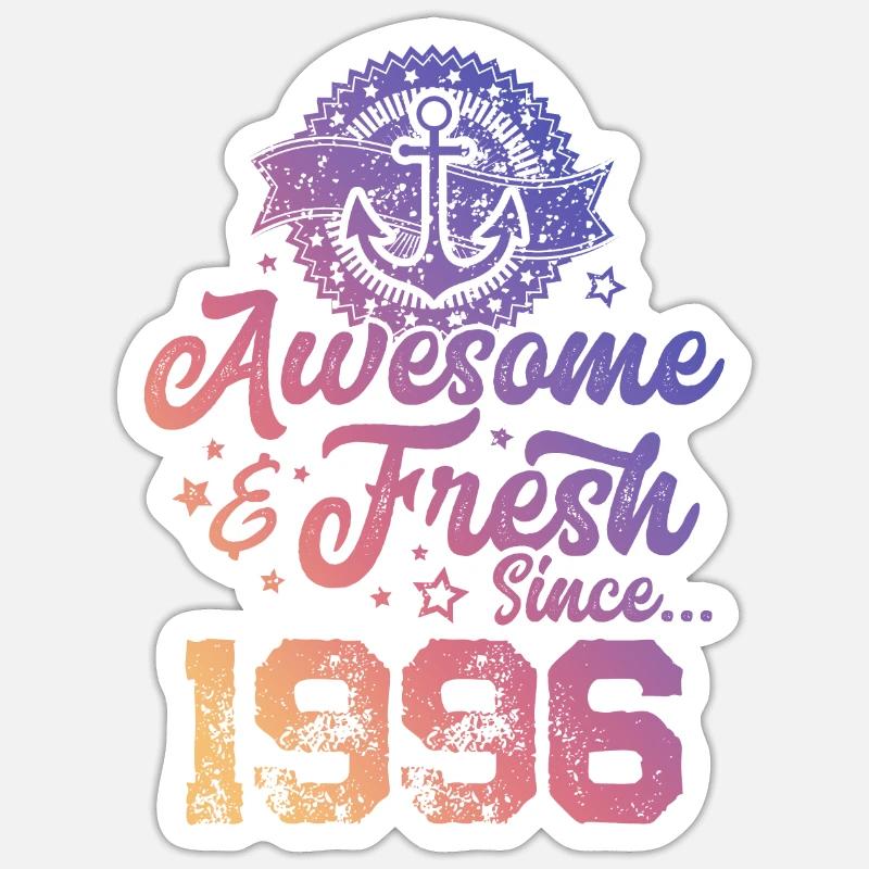 1996 awesome fresh - Sticker Größe S (10 x 10 cm) - Mattweiß