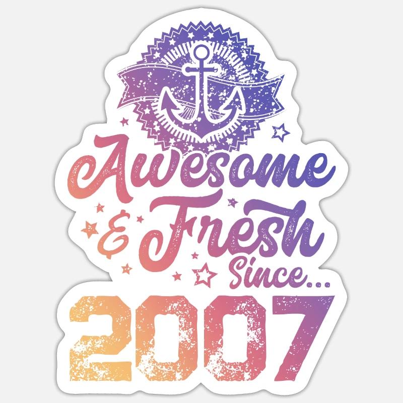 2007 awesome fresh - Sticker size S (10 x 10 cm) - white matte