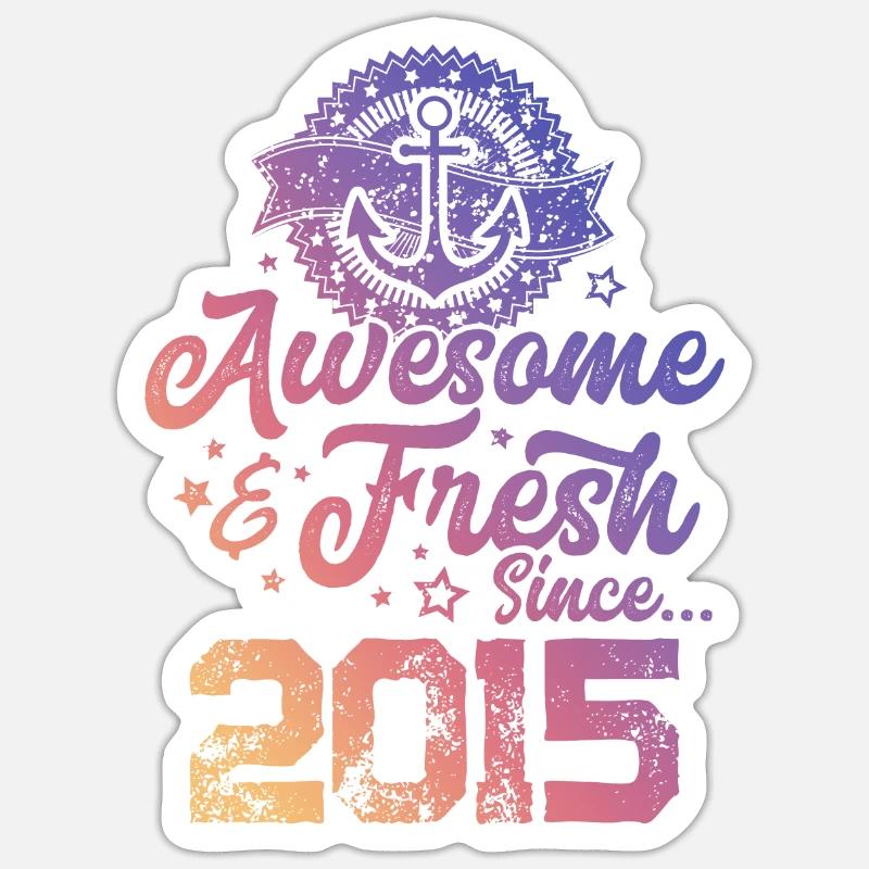2015 awesome fresh - Sticker size S (10 x 10 cm) - white matte