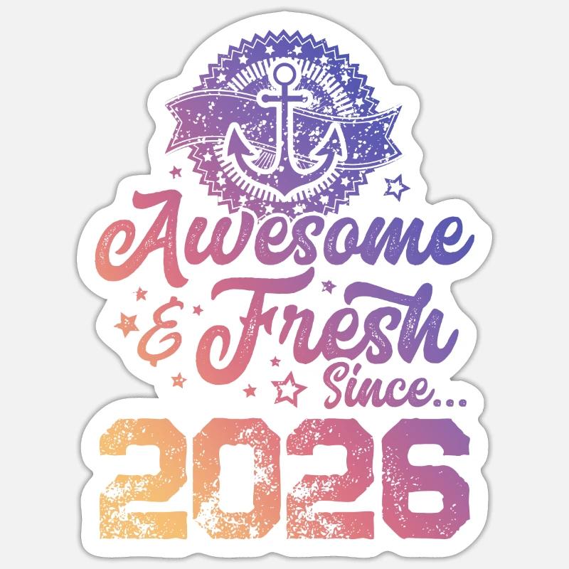 2026 awesome fresh - Sticker size S (10 x 10 cm) - white matte