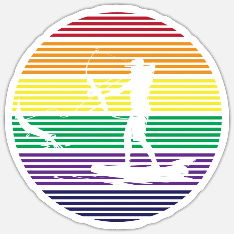 Bogenfischen Sticker Größe S (10 x 10 cm)