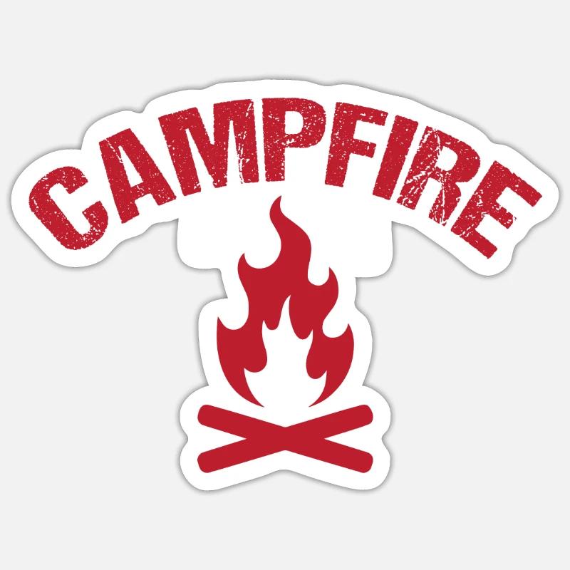 Campfire - Sticker Größe S (10 x 10 cm) - Mattweiß