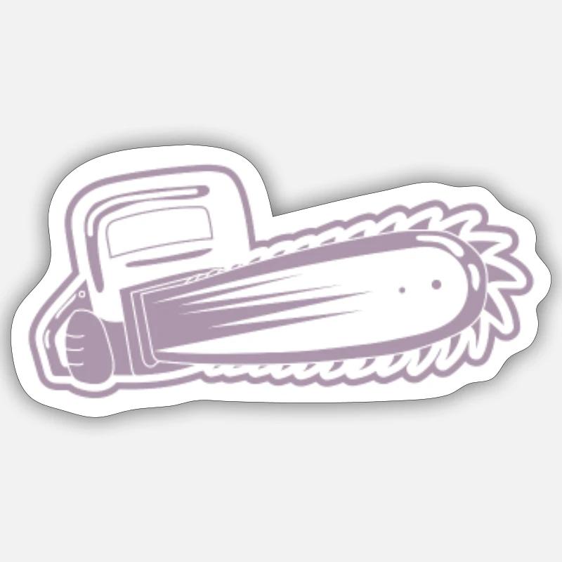Tronçonneuse Tronçonneuse Pocket Design - Sticker taille S (10 x 10 cm) - blanc mat