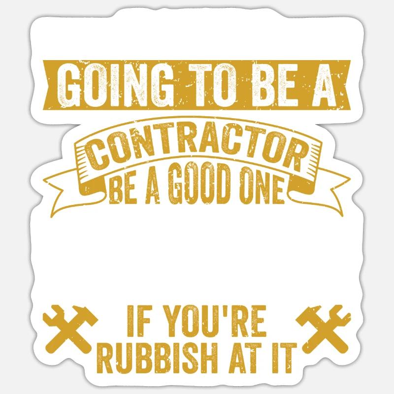 Entrepreneur général Construction Bricoleur Constructeur - Sticker taille S (10 x 10 cm) - blanc mat