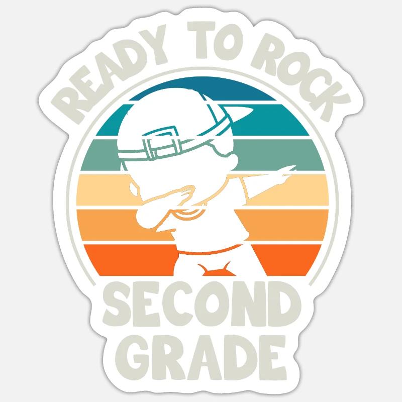 Second grade teacher for back to school Sticker size S (10 x 10 cm)