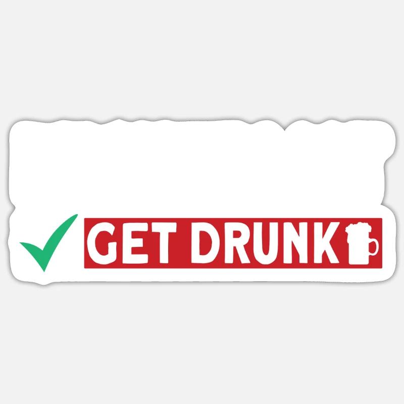 Bucket List Getting Drunk Drinking Beer Celebrating Sticker size S (10 x 10 cm)