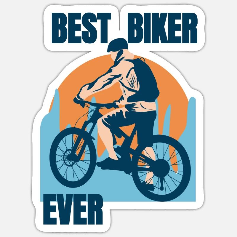 Best biker ever - Sticker size S (10 x 10 cm) - white matte
