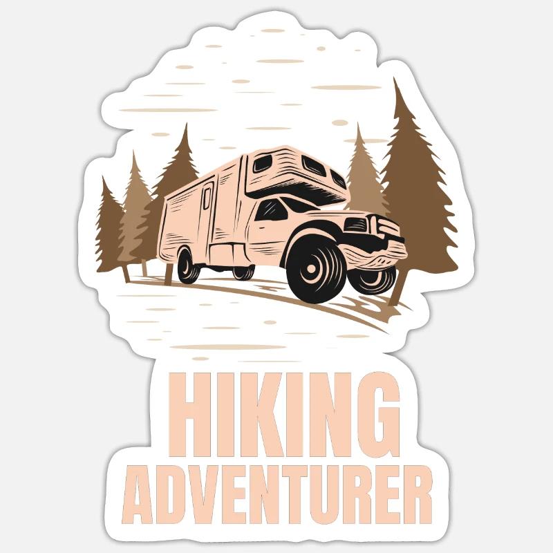aventurier de randonnée - Sticker taille S (10 x 10 cm) - blanc mat