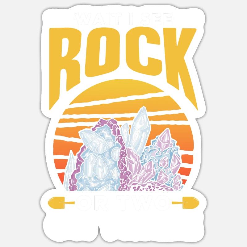 Warte Ich Sehe Einen Stein Oder Zwei Oder Drei - Sticker Größe S (10 x 10 cm) - Mattweiß