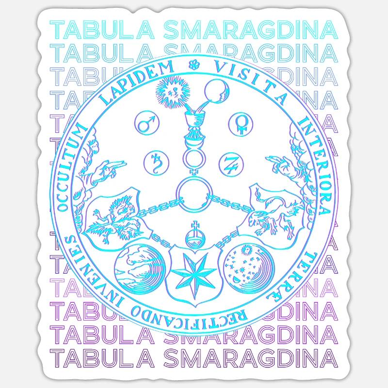 Tabula Emerald Table Hermetic Alchemi Sticker size S (10 x 10 cm)