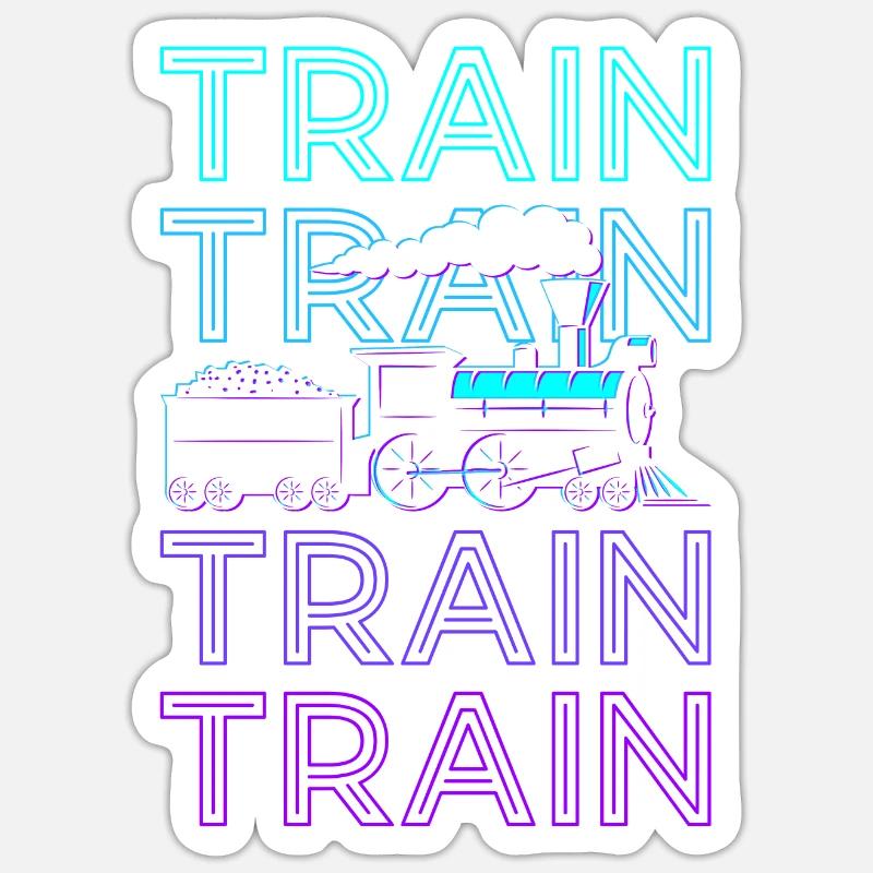 Train Retro - Sticker size S (10 x 10 cm) - white matte