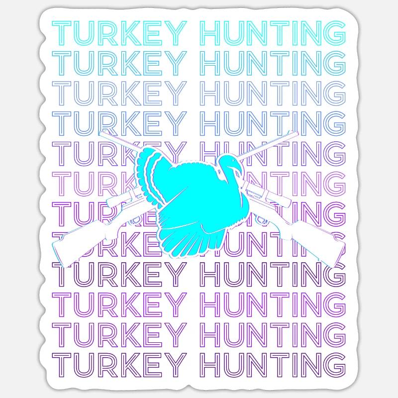 Chasse à la dinde Chasseur de dinde Retro Sticker taille S (10 x 10 cm)