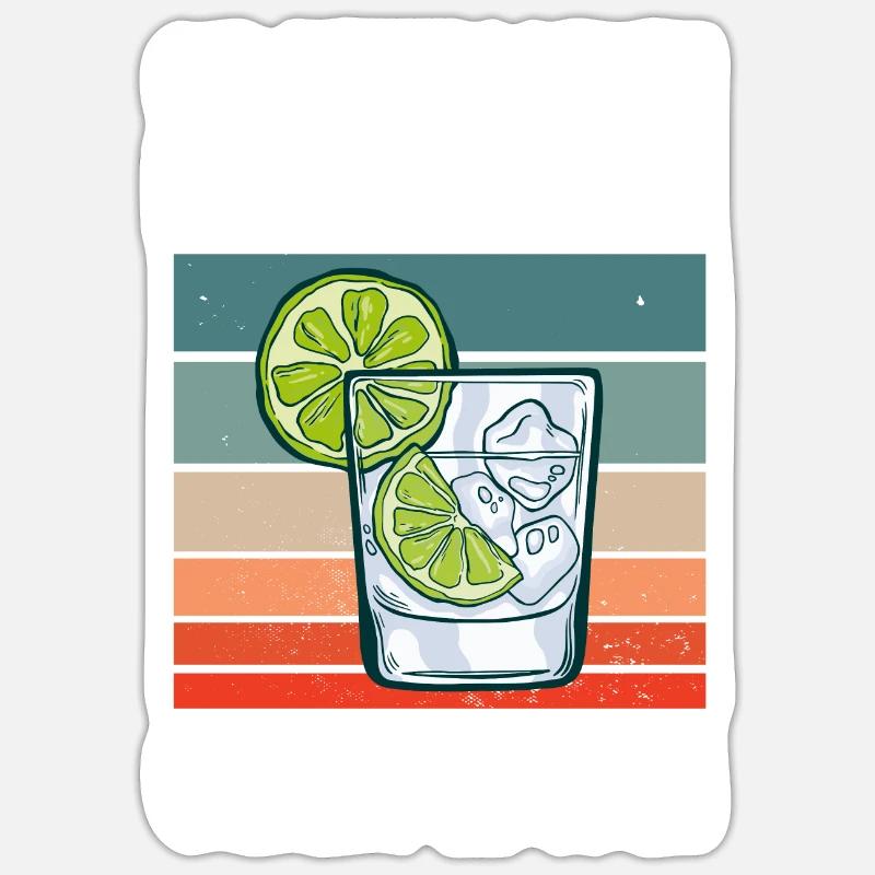 Gin - Sticker Größe S (10 x 10 cm) - Mattweiß