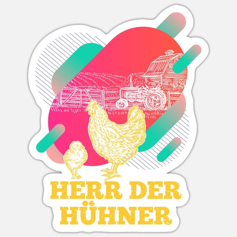 Herr Der Hühner - Sticker Größe S (10 x 10 cm) - Mattweiß