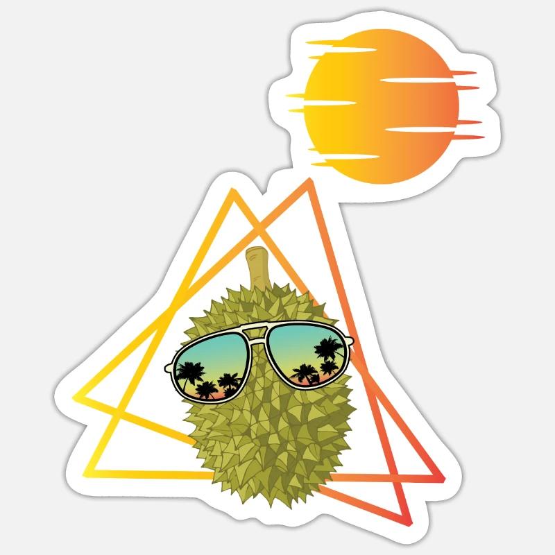 Durian 80s - Sticker size S (10 x 10 cm) - white matte