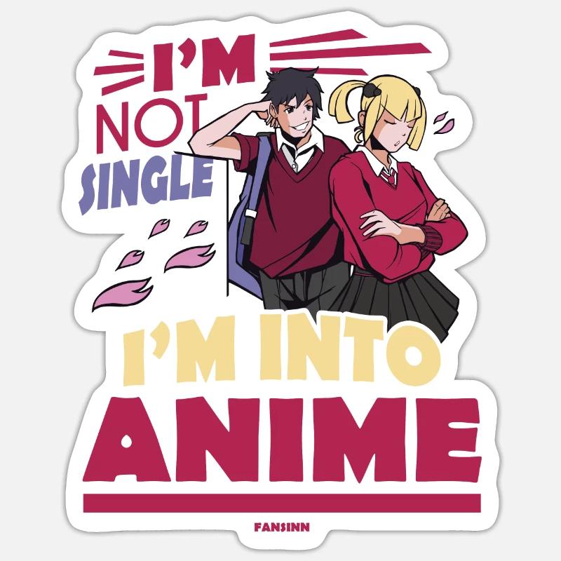 J’aime l’anime - Sticker taille S (10 x 10 cm) - blanc mat
