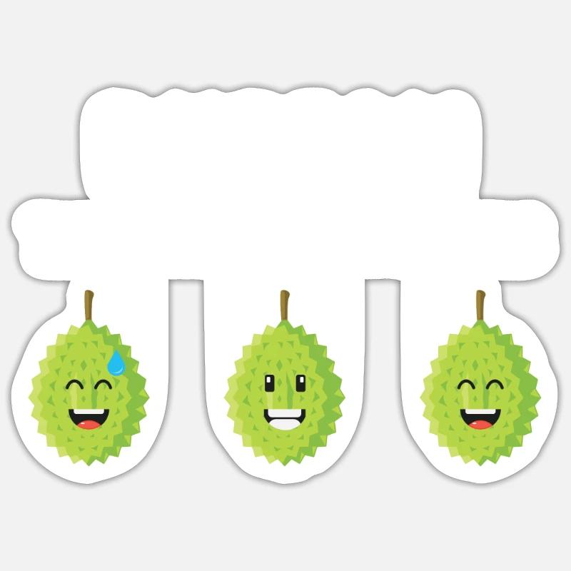 Durian - Sticker taille S (10 x 10 cm) - blanc mat