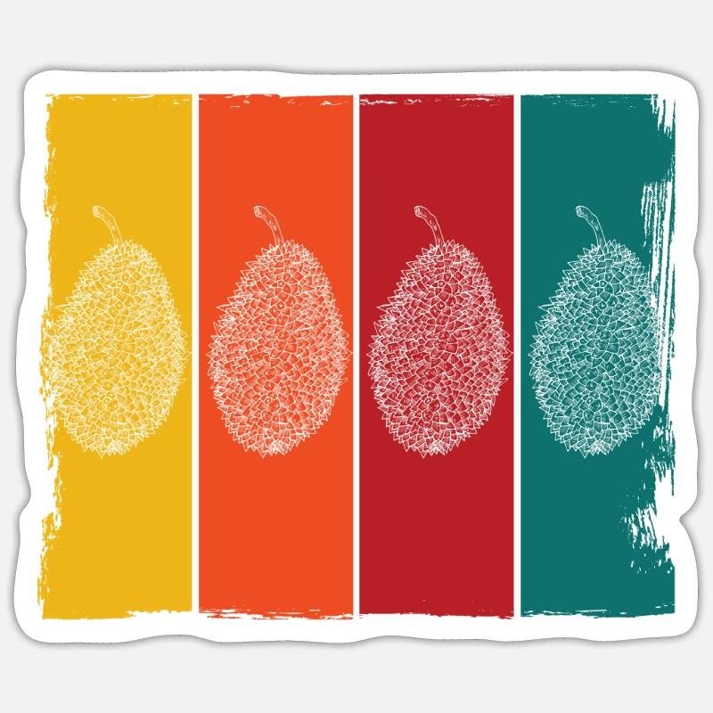 Durians - Sticker taille S (10 x 10 cm) - blanc mat