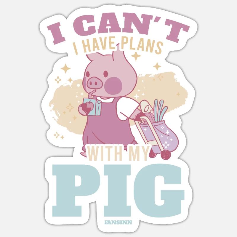 Schwein - Sticker Größe S (10 x 10 cm) - Mattweiß