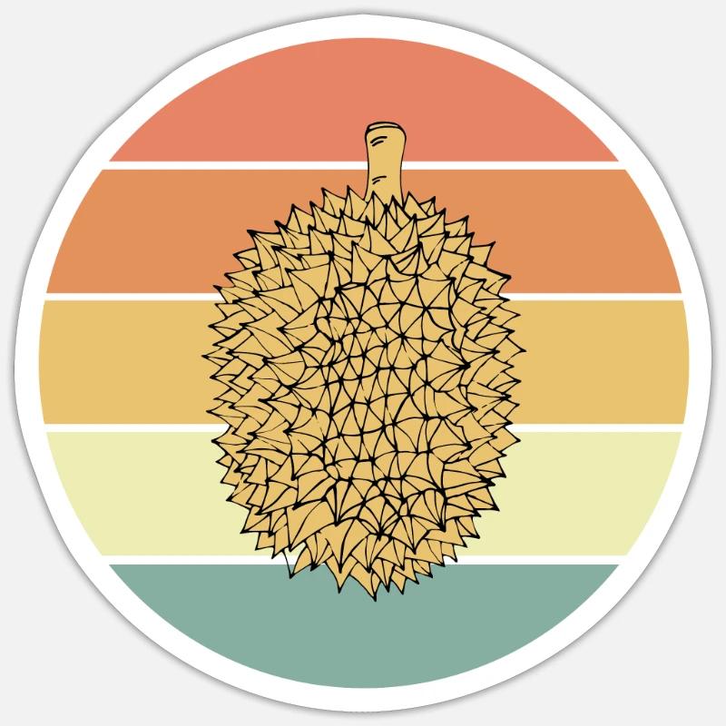 Durian - Sticker size S (10 x 10 cm) - white matte
