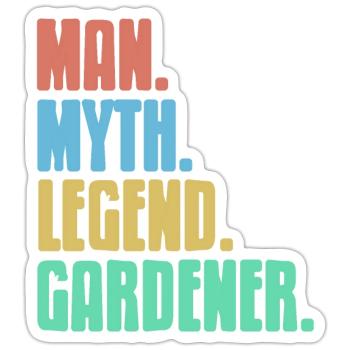Un. Mythe. Pose. Jardinier. Jardinage rétro - Sticker taille S (10 x 10 cm) - blanc mat - Devant