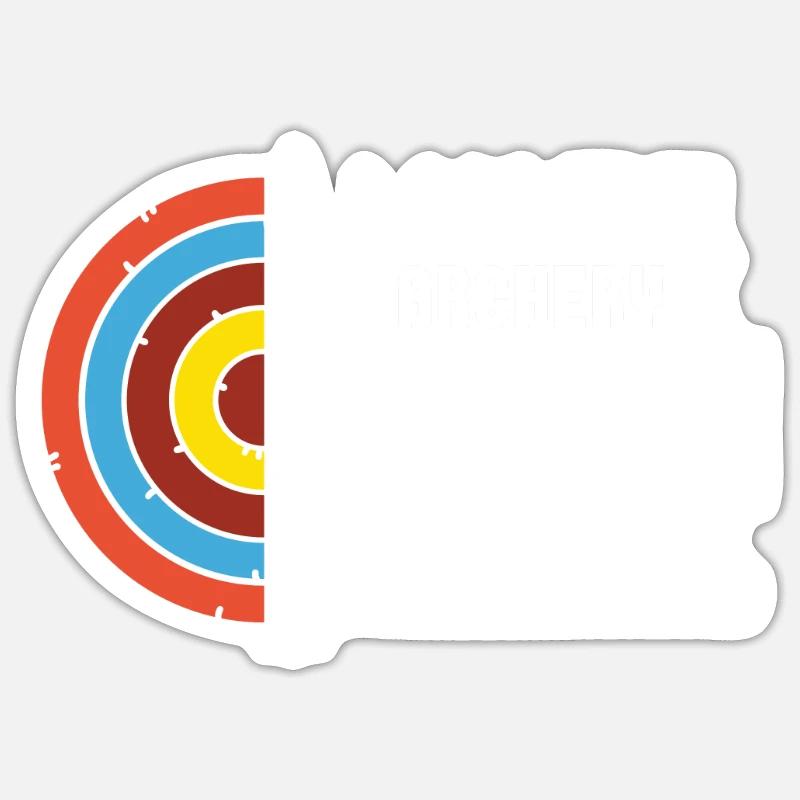 Tir à l’arc Flèche Tir à l’arc Tir à l’arc - Sticker taille S (10 x 10 cm) - blanc mat