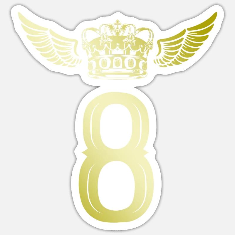 8 Couronne numérique - Sticker taille S (10 x 10 cm) - blanc mat