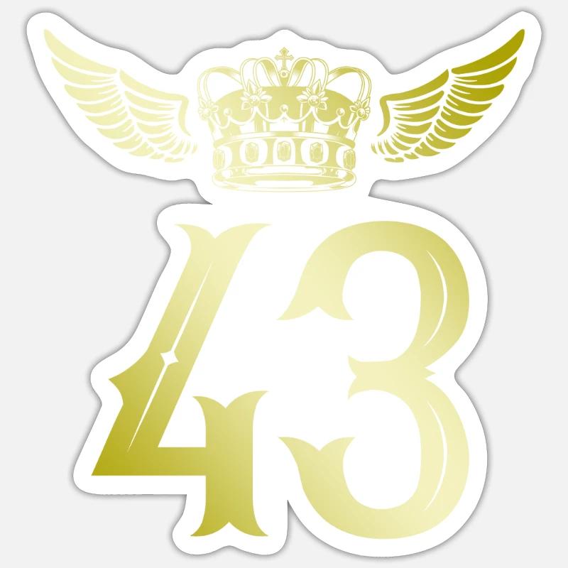 43 Couronne numérique - Sticker taille S (10 x 10 cm) - blanc mat