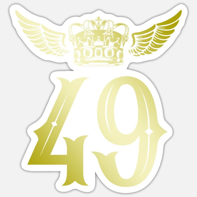 49 Couronne numérique - Sticker taille S (10 x 10 cm) - blanc mat