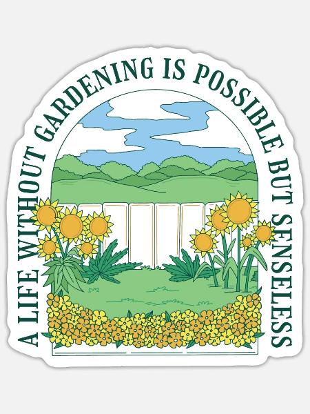 Garten Obstgarten Geschenk Gärtner Hobbygärtner - Sticker Größe S (10 x 10 cm) - Mattweiß