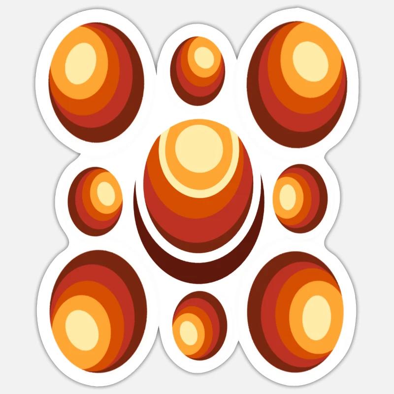 70s Wallpaper Pattern Retro Circle Pattern Sticker size S (10 x 10 cm)