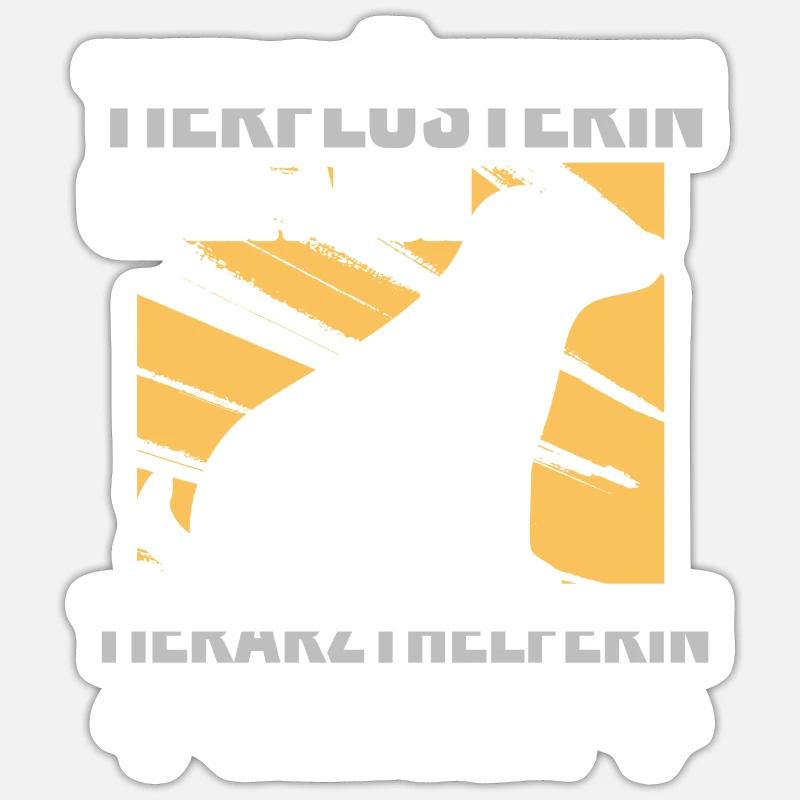 Tierflüsterin oder Tierarzthelferin TFA Veterinär - Sticker Größe S (10 x 10 cm) - Mattweiß