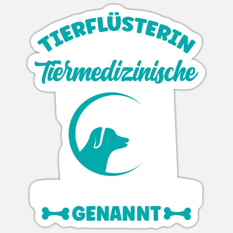 Tierflüsterin oder Tierarzthelferin TFA Veterinär - Sticker Größe S (10 x 10 cm) - Mattweiß
