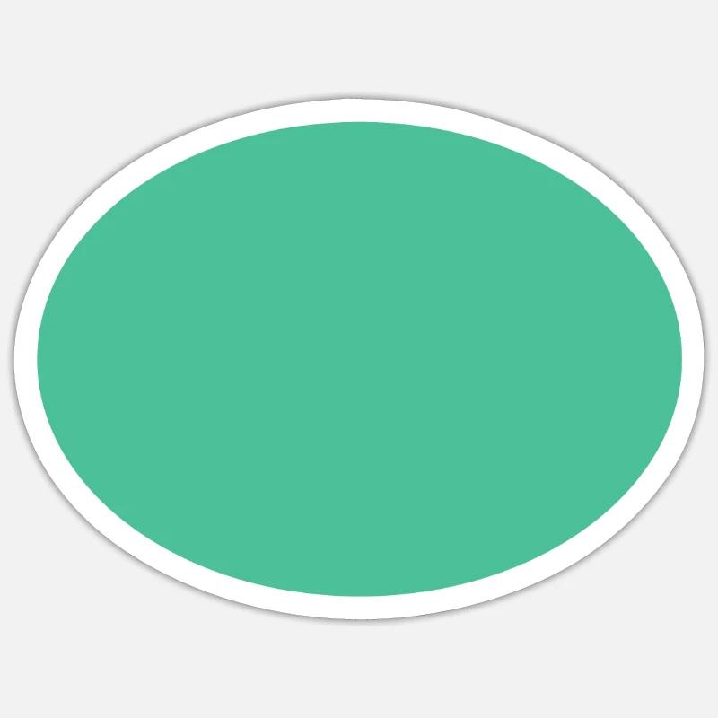 Ovale vert Conception simple Sticker taille S (10 x 10 cm)