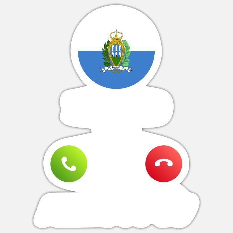 Saint-Marin appelle les drapeaux lusiger en disant - Sticker taille S (10 x 10 cm) - blanc mat